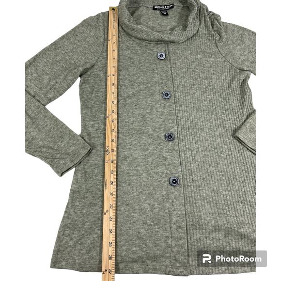 Nwt MICHAEL TYLER Green Long Sleeve Button Sweater Top Blouse Soft New Sz Ps - Picture 5 of 10